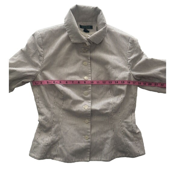 Ralph Lauren Pinstripe Jacket Linen Womens 10 Button Front Corpcore Chic Party - Picture 5 of 9